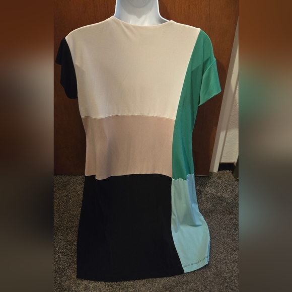 Donna Morgan beautiful color block shirt szL - Picture 5 of 7